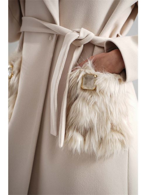 Cappotto con ecopelliccia GM by Gai Mattiolo | GM3559BURRO